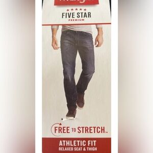 Wrangler 32x34 athletic fit jeans. Dark wash. Great Jeans. Stretch